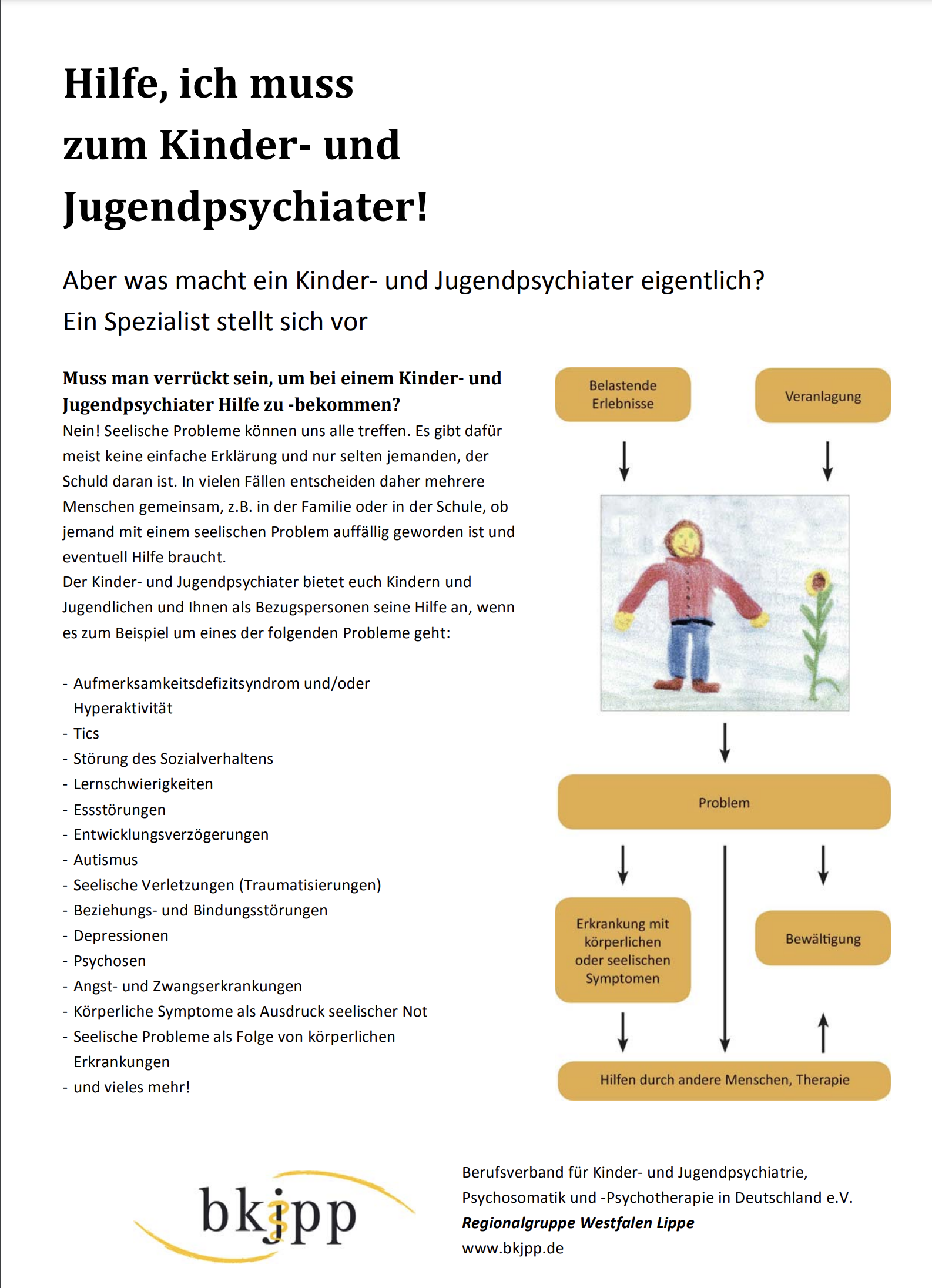 Informationsbroschüre „Hilfe, ich muss zum Kinder- und Jugendpsychiater!“